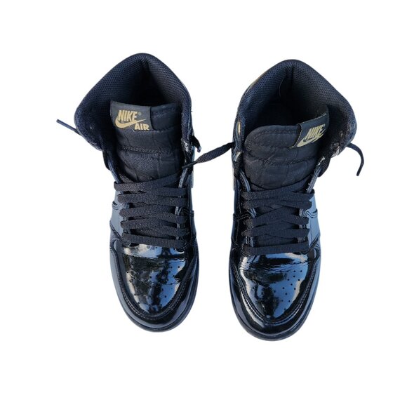 Nike Air Jordan 1 Retro High Black Metallic Gold GS 575441-032 Sneakers Shoes 4Y - Picture 3 of 10